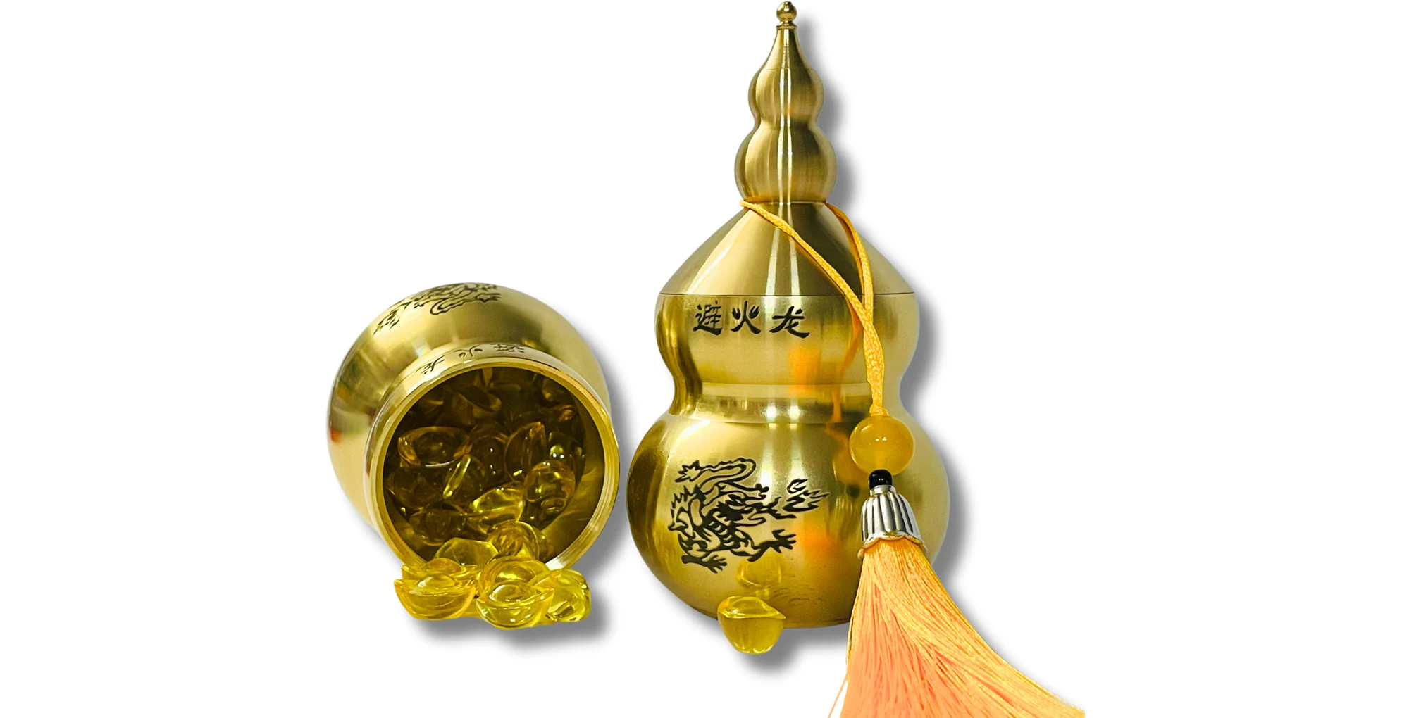 Crafting feng shui gourd ornaments, featuring wu lou for protection and harmony.