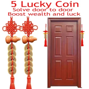 1Pcs Feng Shui Five Emperors Money Gourd Pendant