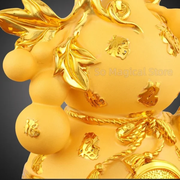 Golden Brass Wu Lou Feng Shui Gourd Ornament