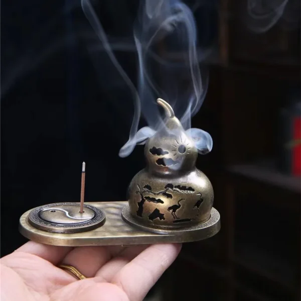 Feng Shui Bagua Gourd Incense Burner Bronze