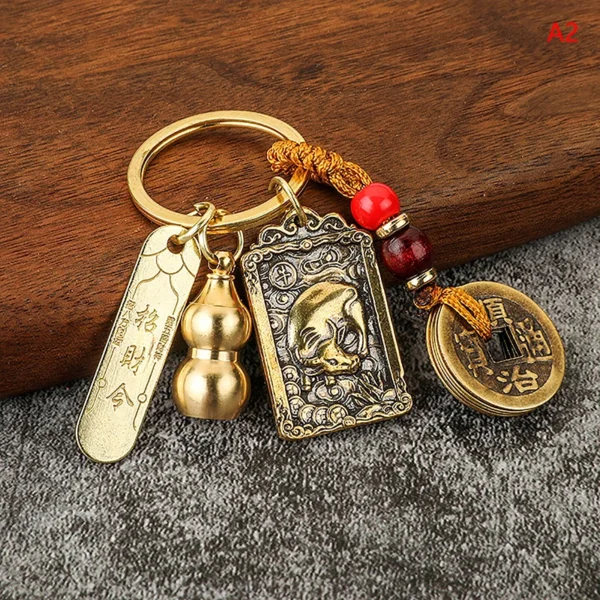 Chinese Zodiac Five Emperors Money Keychain