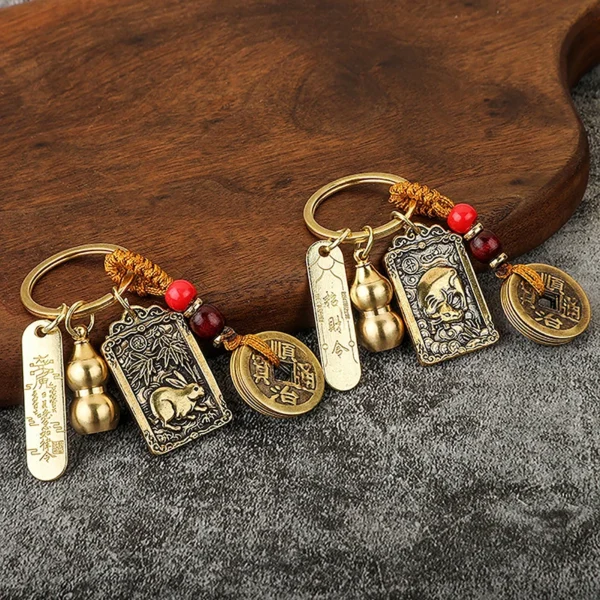 Chinese Zodiac Five Emperors Money Keychain