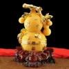 Golden Brass Wu Lou Feng Shui Gourd Ornament