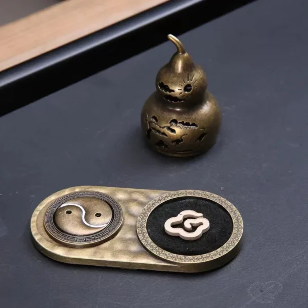 Feng Shui Bagua Gourd Incense Burner Bronze