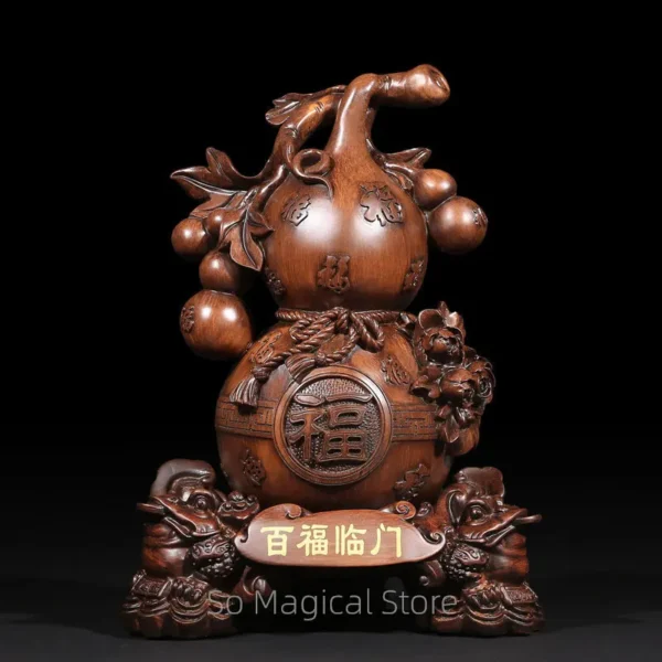 Golden Brass Wu Lou Feng Shui Gourd Ornament