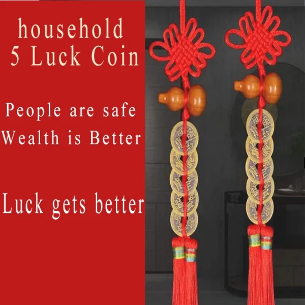 1Pcs Feng Shui Five Emperors Money Gourd Pendant