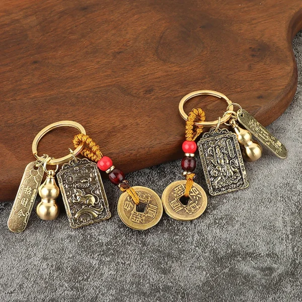 Chinese Zodiac Five Emperors Money Keychain
